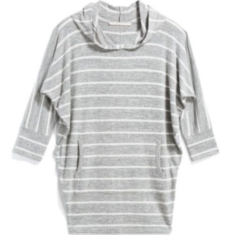 41 Hawthorn Hooded Striped Sweater 3/4 length sleeve